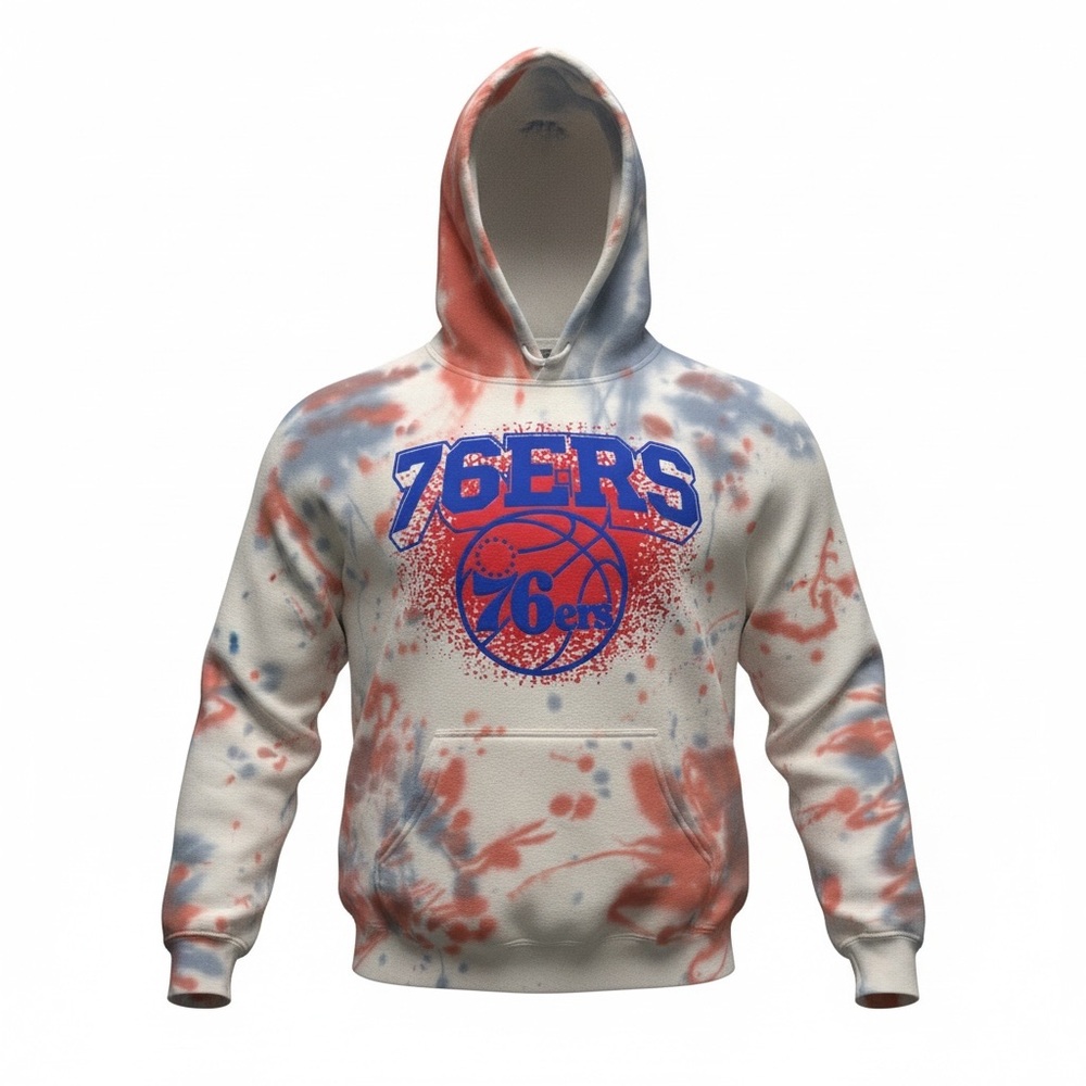 Junk Food Clothing Red and Blue Tie-Dye Sweater